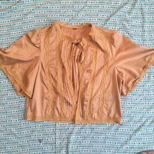 Free People satin bedjacket type cardigan
